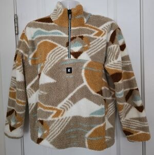 Reima From Finland Abstract Patterned Fleece Sweater - Brown and Cream
